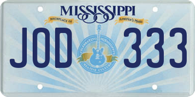 MS license plate JOD333