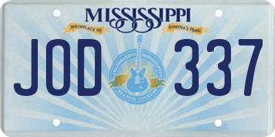 MS license plate JOD337