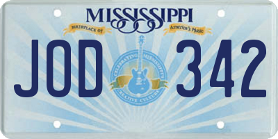 MS license plate JOD342