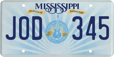 MS license plate JOD345