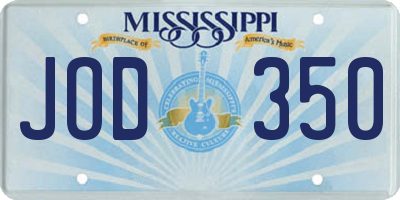 MS license plate JOD350