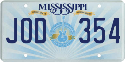 MS license plate JOD354