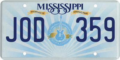 MS license plate JOD359