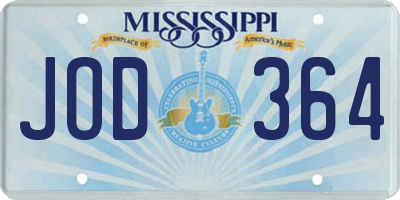 MS license plate JOD364