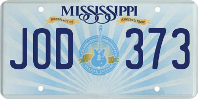 MS license plate JOD373