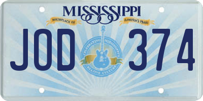 MS license plate JOD374