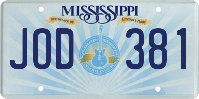 MS license plate JOD381