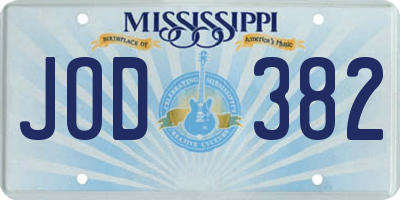MS license plate JOD382