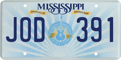 MS license plate JOD391