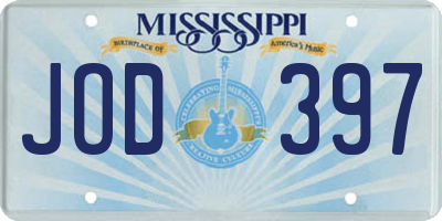MS license plate JOD397