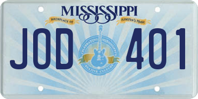 MS license plate JOD401