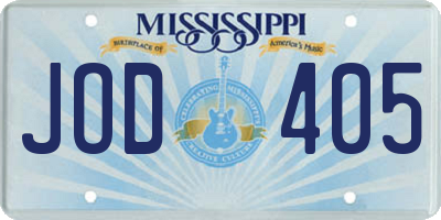 MS license plate JOD405