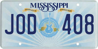 MS license plate JOD408