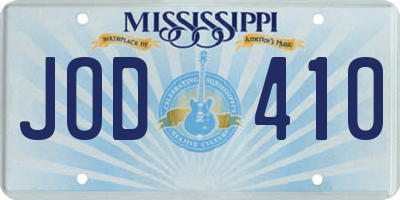 MS license plate JOD410