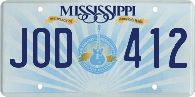 MS license plate JOD412