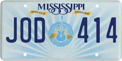 MS license plate JOD414
