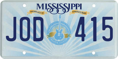 MS license plate JOD415