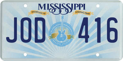 MS license plate JOD416