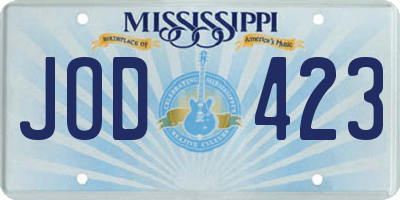 MS license plate JOD423