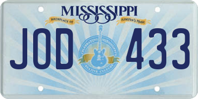MS license plate JOD433