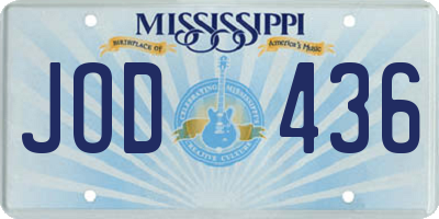 MS license plate JOD436