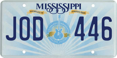 MS license plate JOD446