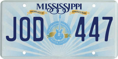 MS license plate JOD447
