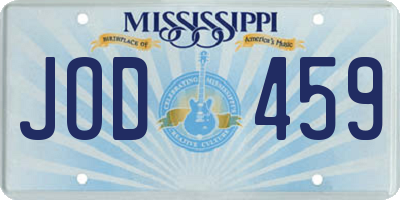 MS license plate JOD459