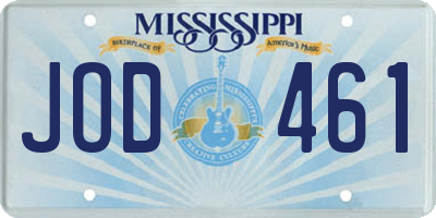 MS license plate JOD461