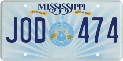 MS license plate JOD474