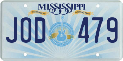 MS license plate JOD479