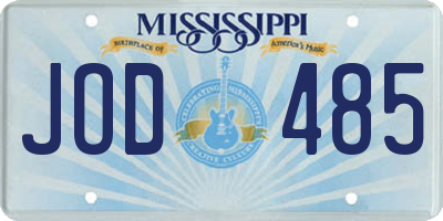 MS license plate JOD485