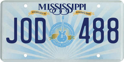 MS license plate JOD488