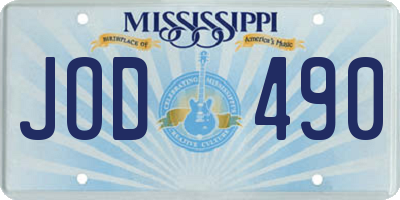 MS license plate JOD490