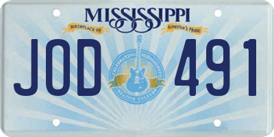 MS license plate JOD491