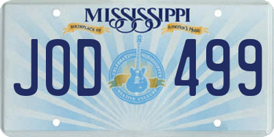 MS license plate JOD499