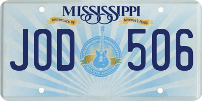 MS license plate JOD506