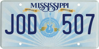MS license plate JOD507