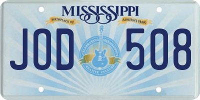 MS license plate JOD508