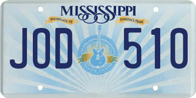 MS license plate JOD510