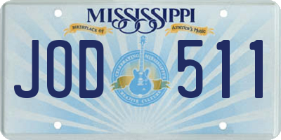 MS license plate JOD511