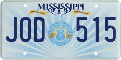 MS license plate JOD515