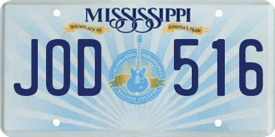 MS license plate JOD516