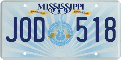MS license plate JOD518