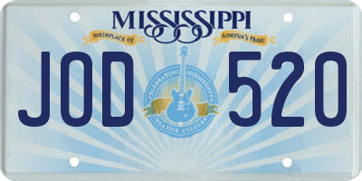 MS license plate JOD520