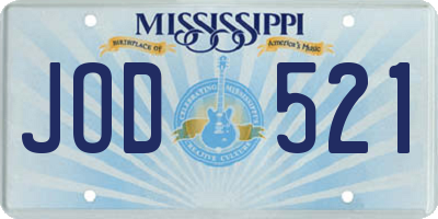 MS license plate JOD521