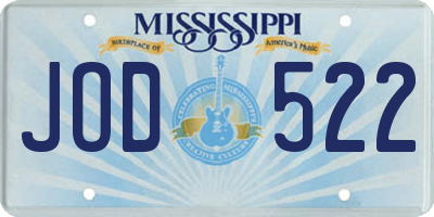 MS license plate JOD522
