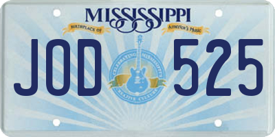 MS license plate JOD525