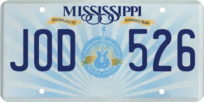 MS license plate JOD526