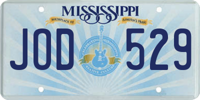 MS license plate JOD529
